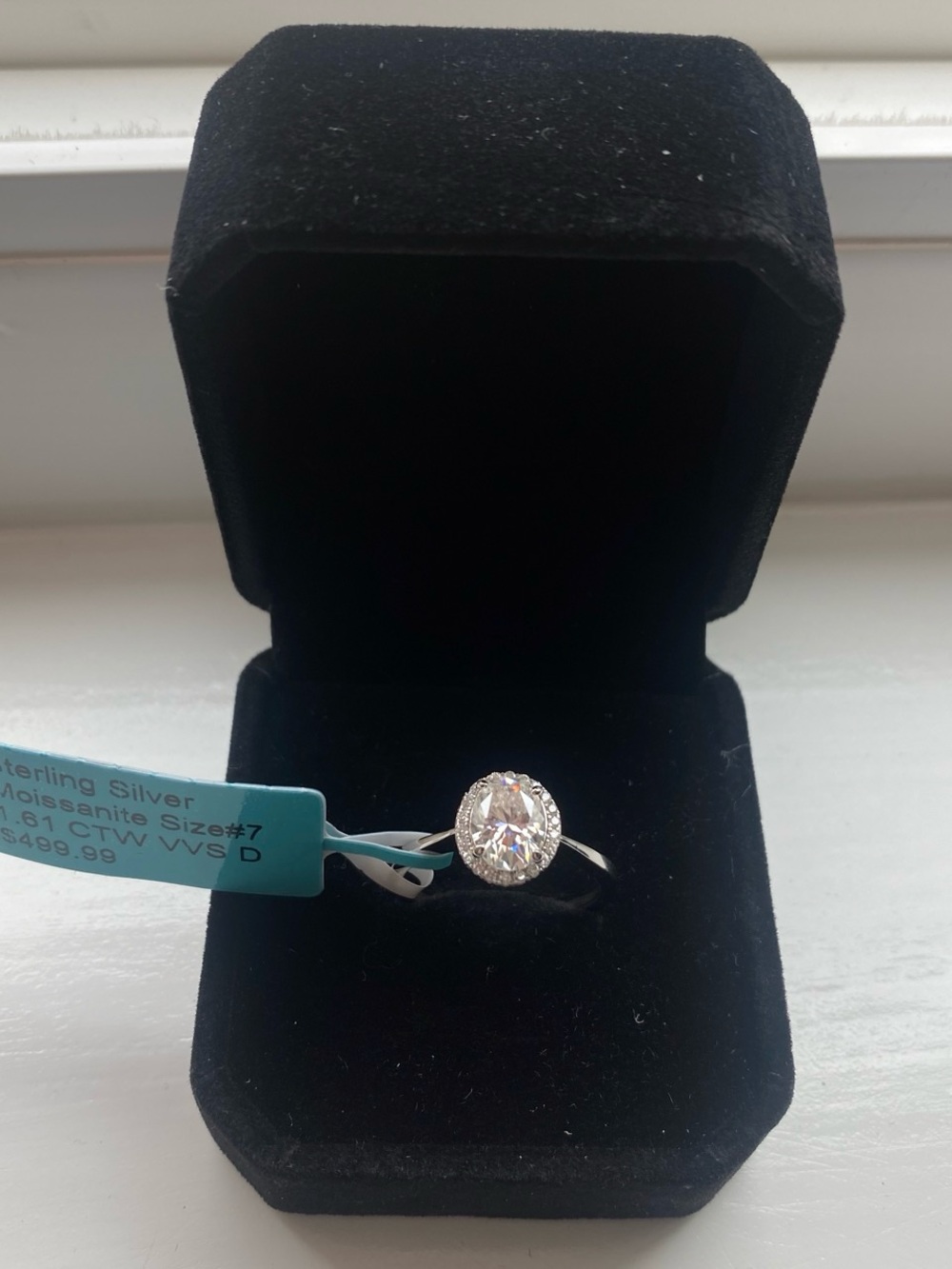 1 Carat Oval Cut Moissanite Ring Size 7